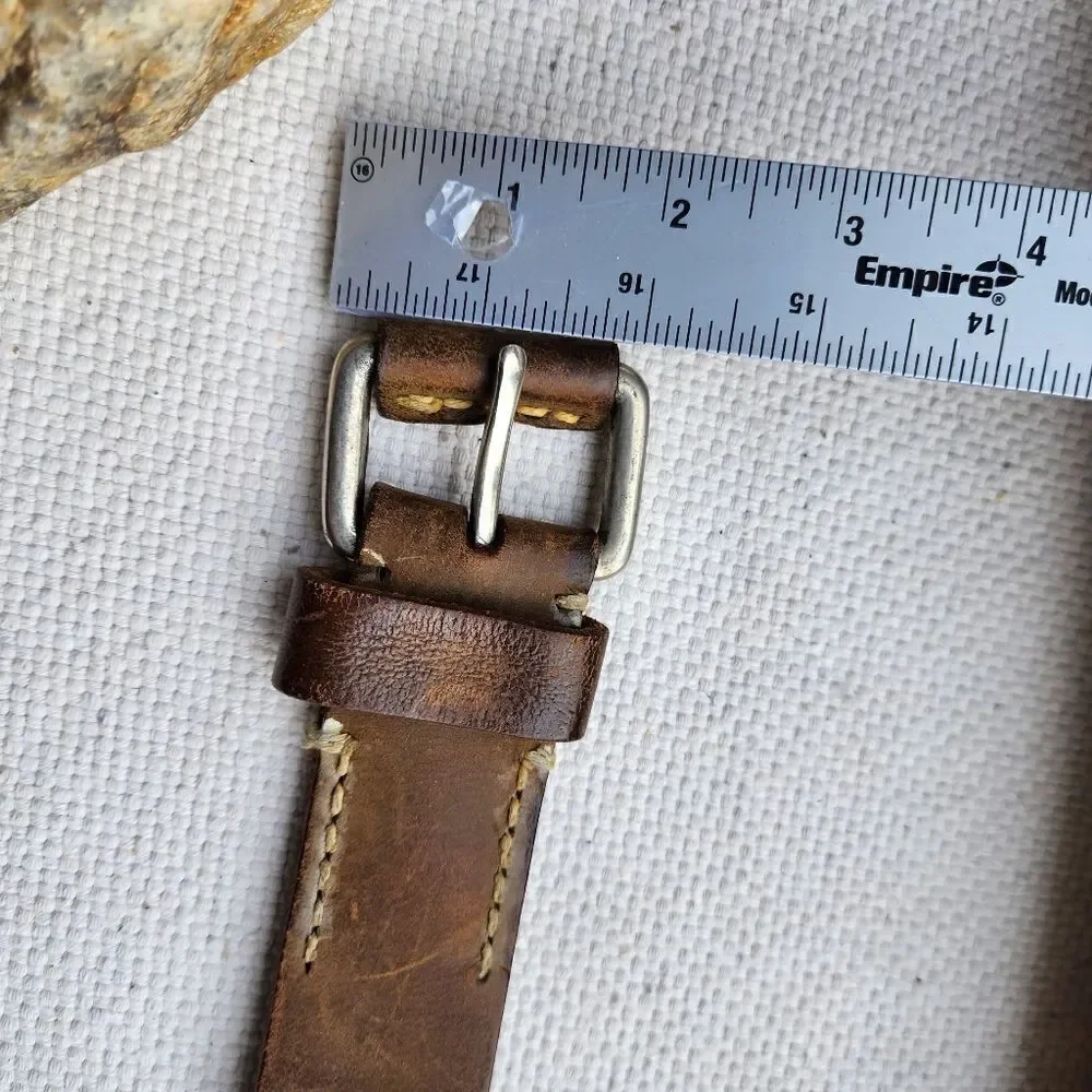 American eagle thick leather belt brown